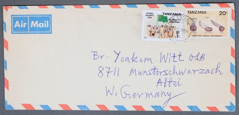 Mayfairstamps Tanzania 1990 to West Germany Airmail cover cca_12279