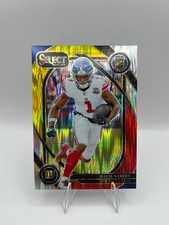 2024 Panini Select Club Level Red & Yellow Shock Prizm Malik Nabers RC - Mint