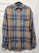 GANT Heritage Twill Long Button Shirt Burgundy Blue Green Gold Cotton Poly LRG