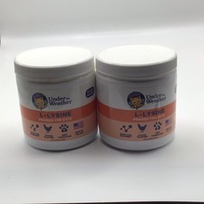 (2) Under The Weather Immune Support L-Lysine Supplement Powder For Cats 2.54 oz