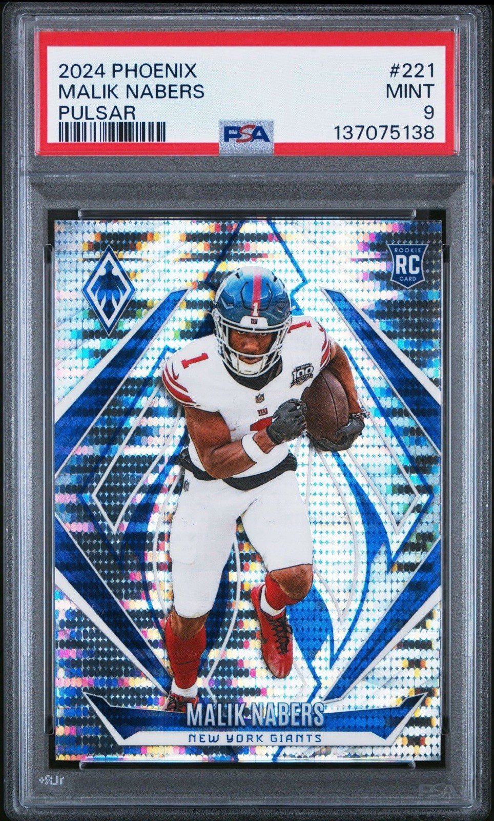 2024 Panini Phoenix #221 Malik Nabers PSA 9 Rookie Pulsar /200 SP - NY Giants