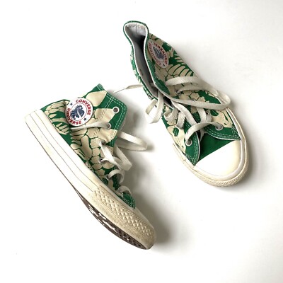 CONVERSE DINOVERSE Kids Green Dinosaur Bones High Top Lace Up