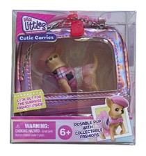 Real Littles Cutie Carries Chihuahua Posable Pup Carrier & Fashions & Leash New