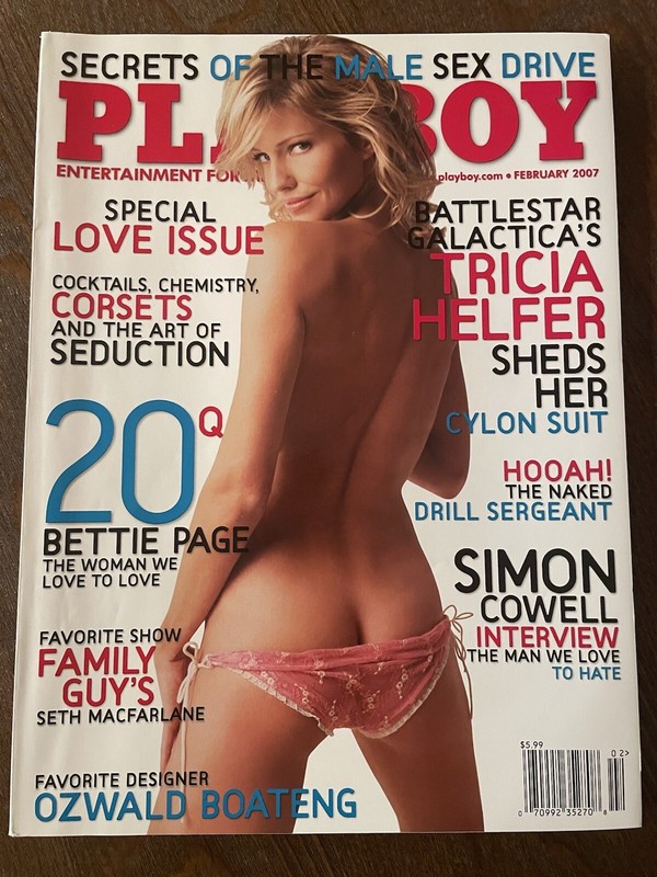 Playboy February 2007 Battlestar Galactica's Tricia Helfer Simon Cowell