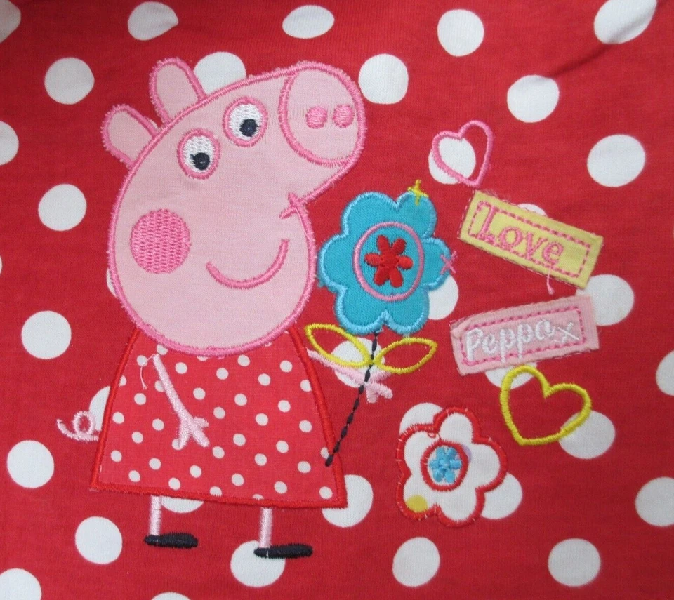 Peppa Pig Girls Red Cotton Dress 18-24 Months and 5-6years - Image 2 of 2