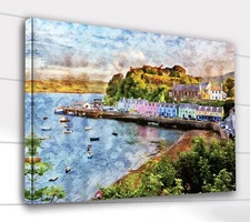 Isle of Skye Scotland watercolor, Isle of Skye wall art, Isle of Skye Canvas wa