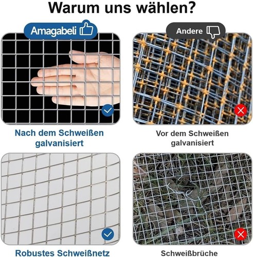 Feiner Hasendrahtgitter – 0,5m x 20m | Hühnerzaun, Kaninzaun - Bild 5 von 9