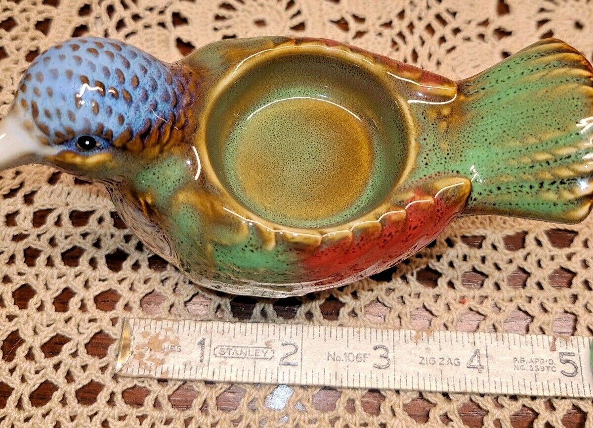 Beautiful Glossy Multicolored Ceramic Bird Tea Light Votive Candle Holder