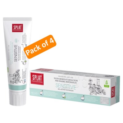 SPLAT Sensitive Remineralization Switzerland Toothpaste Genuine 4 pack x 100 ml