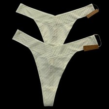 SKIMS Logo Mesh Thong Lot of 2 Bone 2X