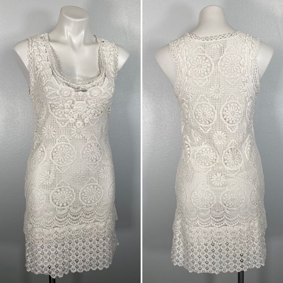 Yoana Baraschi Venice patchwork crochet lace mini dress size 4