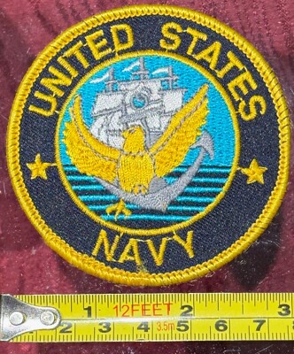 United States Navy Eagle Anchor & Ship Logo 3'' Patch Blue logo Iron-On