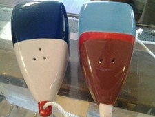 Vintage Salt  Pepper Shakers Ceramic Spinning Tops Kitchen-Tableware