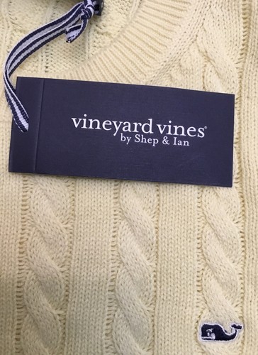 Vineyard Vines Boys Cable Crew Pullover Sweater Yellow Size Small - Picture 7 of 7