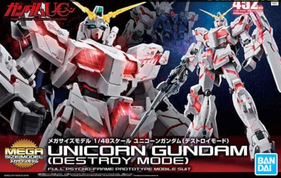 Gundam Unicorn Destroy Mode 1/48 Mega Size Model Kit Montaggio Gunpla Bandai - Immagine 2 di 4