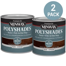 Minwax PolyShades Gloss Espresso 1 Qt 2 Pack Stain + Poly New