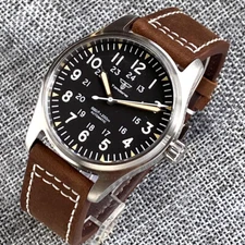 39mm Tandorio Black Dial Sapphire Glass NH35A PT5000 Automatic Diving Mens Watch