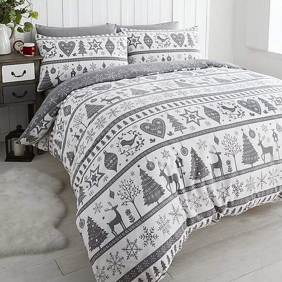 Portfolio Noel Single Duvet Set - Grey