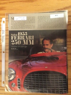 Ferrari#151 Article Salon 1953 Ferrari 250 MM Dec 1983 7 page