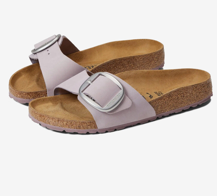 BIRKENSTOCK Madrid Big Buckle Yomo Lilac Nubuck Leather Slide