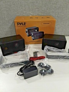 PYLE Outdoor/Indoor Wireless 3.5" Bluetooth Speakers Aux Input Quick Connect BLK