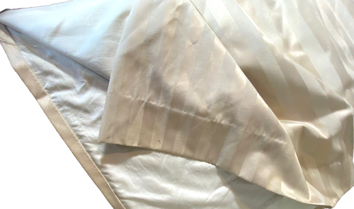 Custom Luxury Beige Curtain Damask Stripe Sateen Cotton Pinch Pleat Panel Wide - Picture 13 of 13