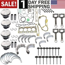 Engine Rebuild Overhaul Pistons Valves Seals Kit For Buick Chevrolet GMC 2.4L US