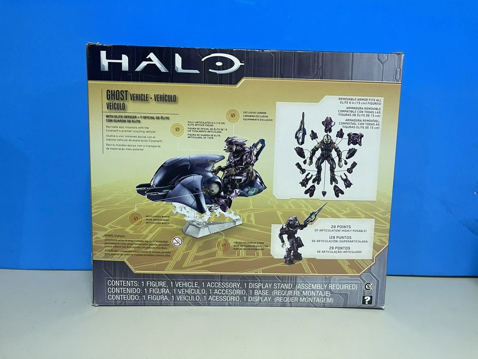 Conjunto de vehículo fantasma HALO y oficial de élite figura totalmente articulada con soporte Mattel Foto 2 de 4