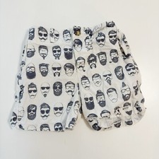 Mustache Shorts 4 Boy - Made in the USA 4t Boy Girl Shorts Small Shop White