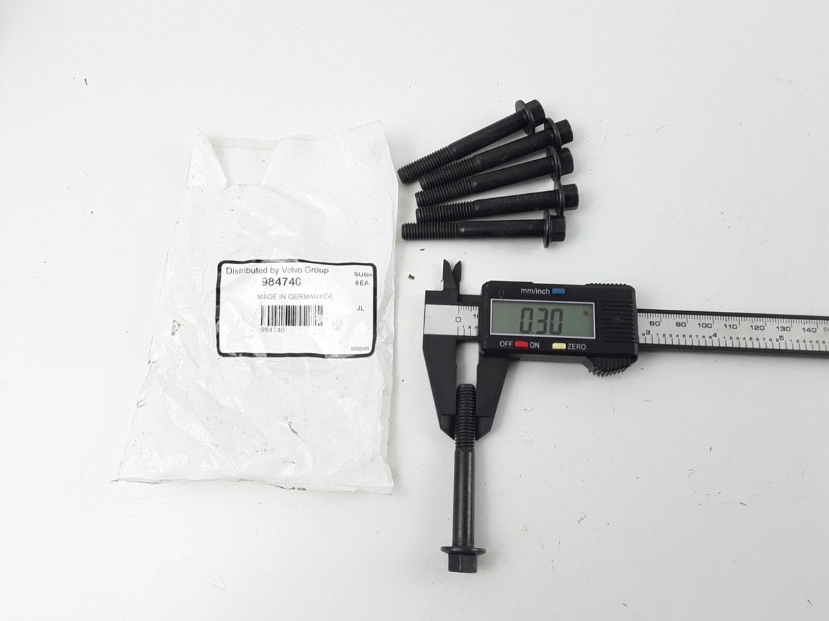 6PCS Mack 984740, 13965180 For Volvo Flange Screw DxL M8 x 60 mm p  