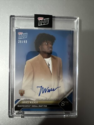 2023 Topps Now Pacers Jarace Walker #D-5B SP Blue NBA Draft On Card Auto #39/49