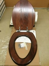 KOHLER K-4755-CP-WD Vintage ELONGATED toilet seat, CHROME Hinges, MAHOGANY