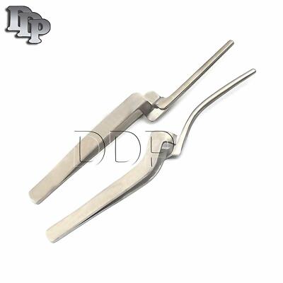 SET OF 2 GERMAN STAINLESS Articulating Paper Dental Forceps Straight & Curved
