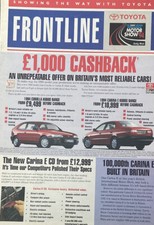 Toyota UK Motor Show Range Brochure 1994  Hilux RAV4 Supra Celica MR2 Carina E
