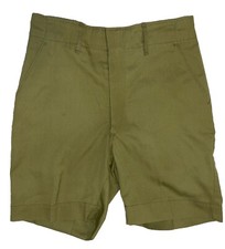 VTG Boy Scouts BSA Olive Green Uniform Flat Front Shorts Boys Excellent