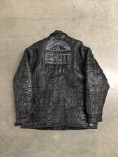 Vintage 90 s Schott NYC Leather Spellout Trib...