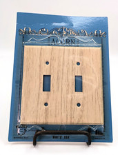 NOS! MCM Vintage Acciaio Doppio Interruttore Piastra "White Ash" USA by Acorn Mfg.