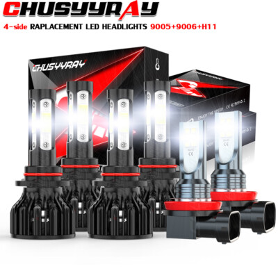 For Honda Odyssey 2005-2010 Combo LED Headlight Fog Lights 6X Bulbs Kit 6000K A+