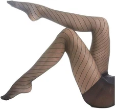 HUE Womens sheers CT Bias Line Pantyhose Made In USA Filament Black sz 2