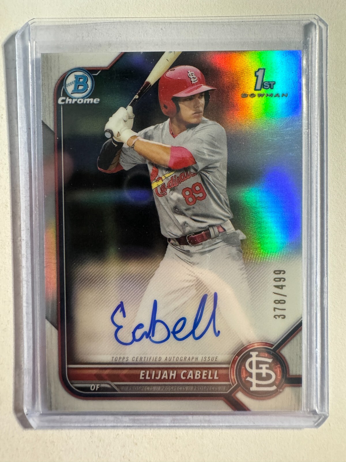 K230,608 - 2022 Bowman Chrome Prospect Auto Refractors #CPAEC Elijah Cabell/499
