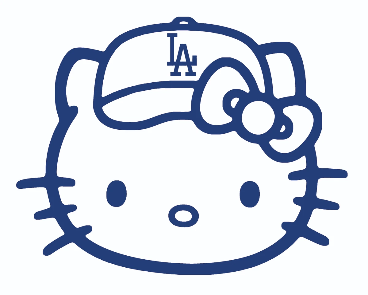 Hello Kitty Vector LA Baseball Dodgers Logo SVG, 45 OFF