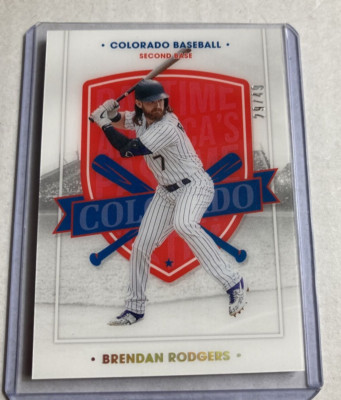 2021 Panini Chronicles #33- BRENDAN RODGERS America's Pastime Gold SP #'d 29/49