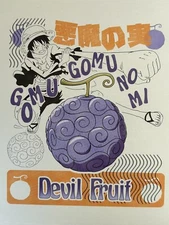 Anime Devil Fruit Gomu Gomu No Mi Framable Poster Print