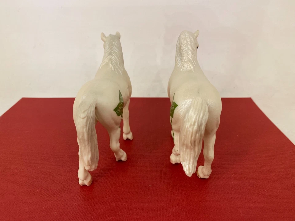 Schleich 2004 ☆ BAYALA ☆ White Fairy Horse w Green Leaf - Fantasy Figure Pair Foto 4 de 4