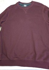 G.H. Bass  Co. Crewneck Sweatshirt Men's L Burgandy Pullover Cotton Blend...