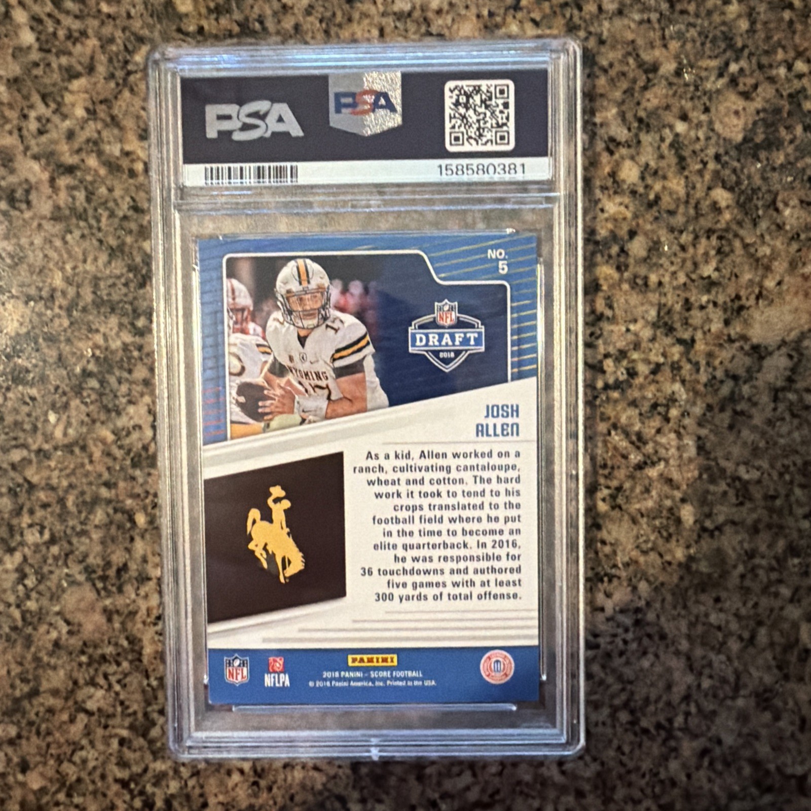2018 Score NFL Draft #5 Josh Allen PSA 7 & (9) Cards view 13