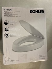 KOHLER 25875-47 Hyten Elevated Quiet-Close elongated toilet seat, Almond