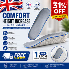 Comfort Height Increase Shoe Insoles Heel Pads New Insert Feet Support 1 Pair UK