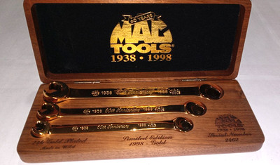 Mac Tools.  24Kt Gold- Plated Limited Edition. 1998 Flare nut Wrench Set # 2462