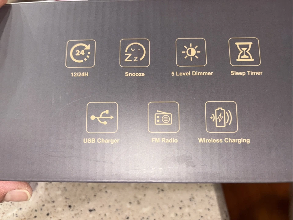 ANJANK Digital LED Alarm Clock FM Radio, Fast Wireless Charger Station for iPhon - Image 2 of 4